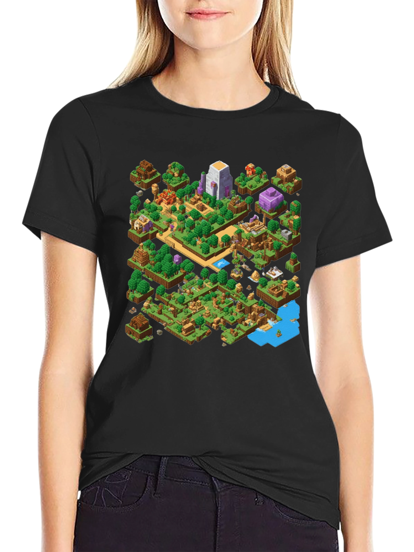 Isometric Gaming T-Shirt - Black Cotton