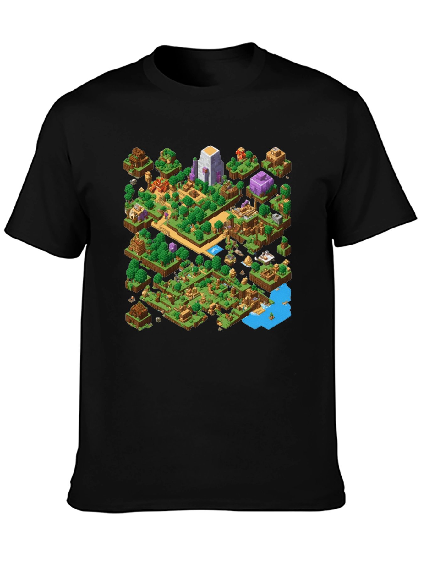 Isometric Gaming T-Shirt - Black Cotton
