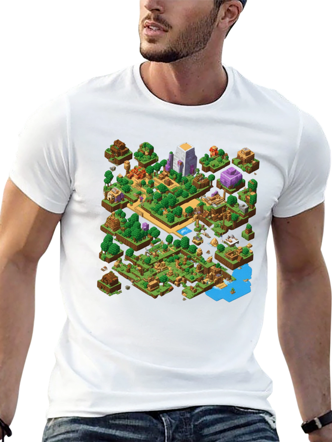 Isometric Gaming T-Shirt - Black Cotton