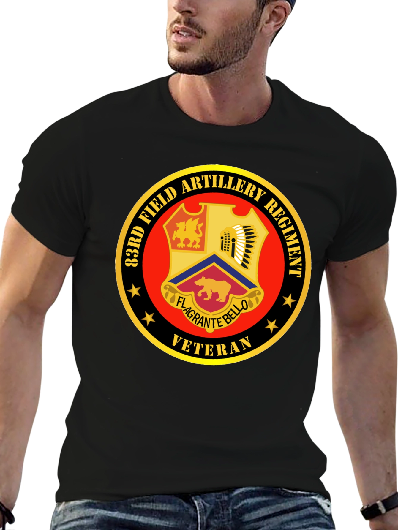 83rd Field Artillery Regiment Veteran Black T-Shirt