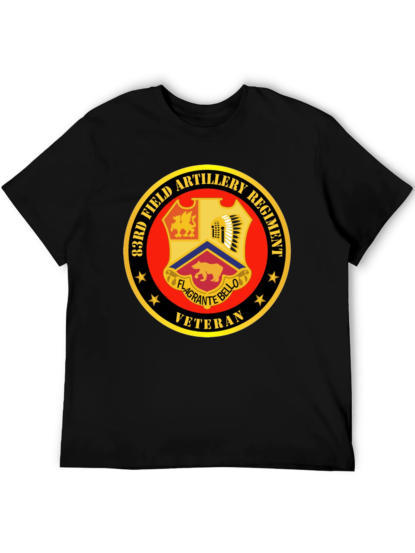 83rd Field Artillery Regiment Veteran Black T-Shirt