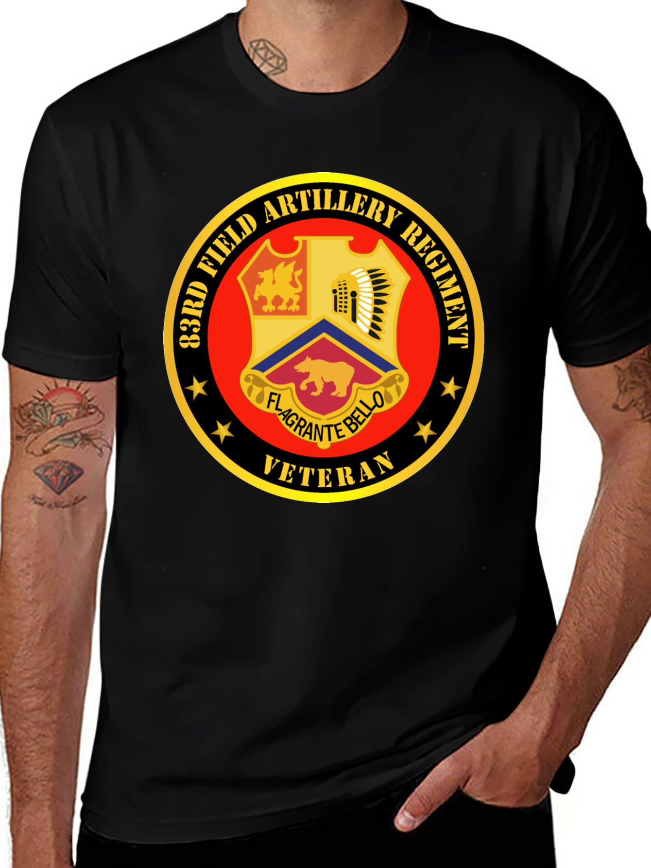 83rd Field Artillery Regiment Veteran Black T-Shirt