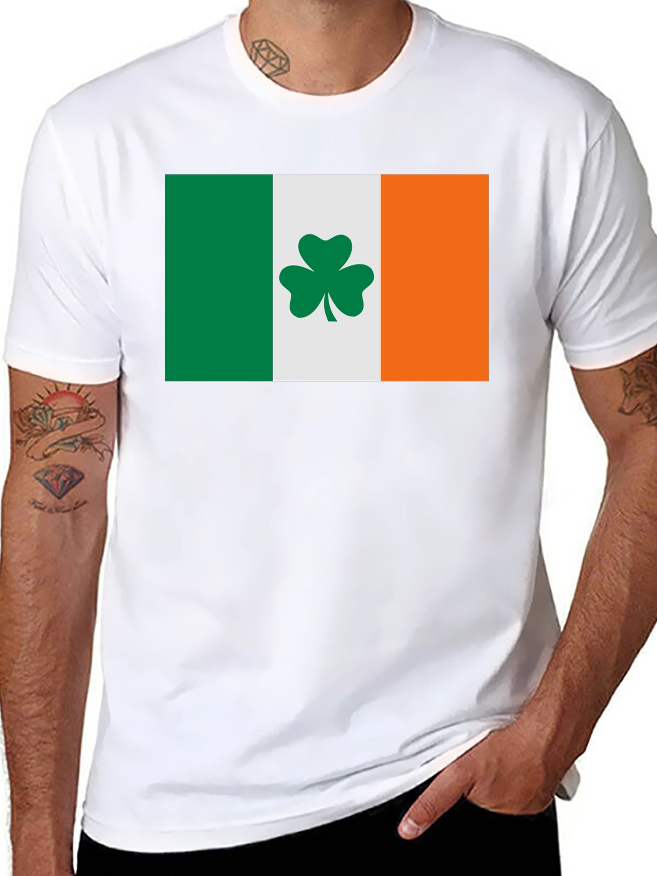 Irish Flag Shamrock T-Shirt - St. Patricks Day Tee