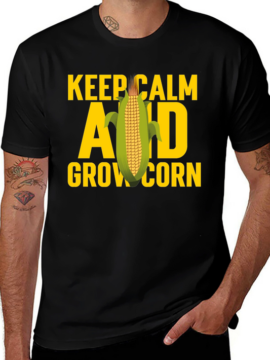 Keep Calm and Grow Corn Graphic T-Shirt