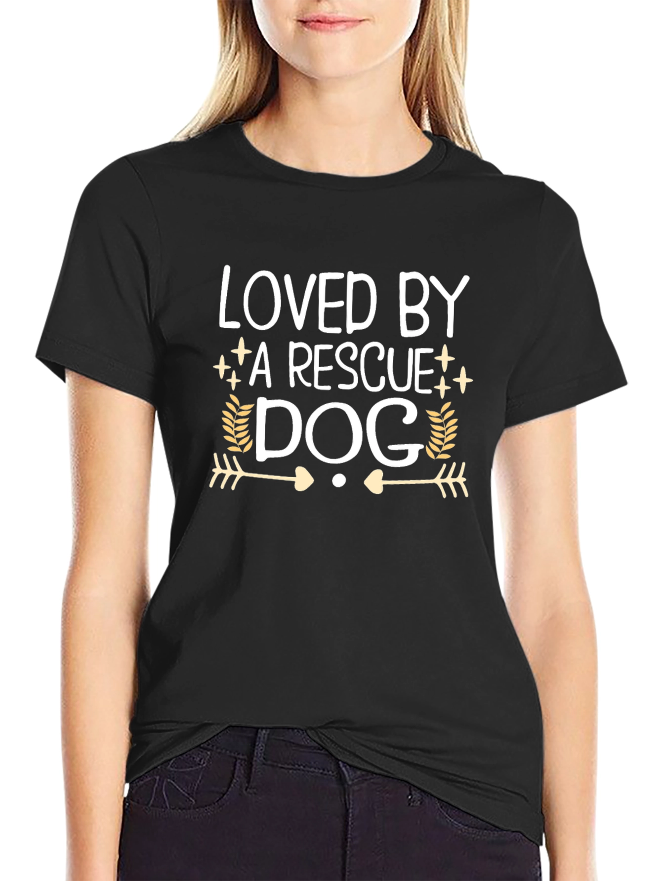 Loved by a Rescue Dog T-Shirt Dog Lover Tee