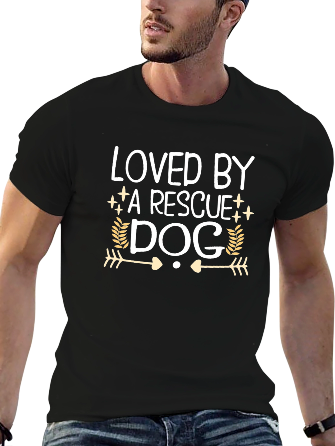 Loved by a Rescue Dog T-Shirt Dog Lover Tee