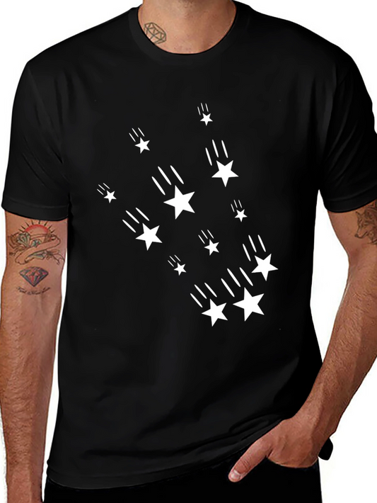 Stylish Black Tee with Shooting Star Design