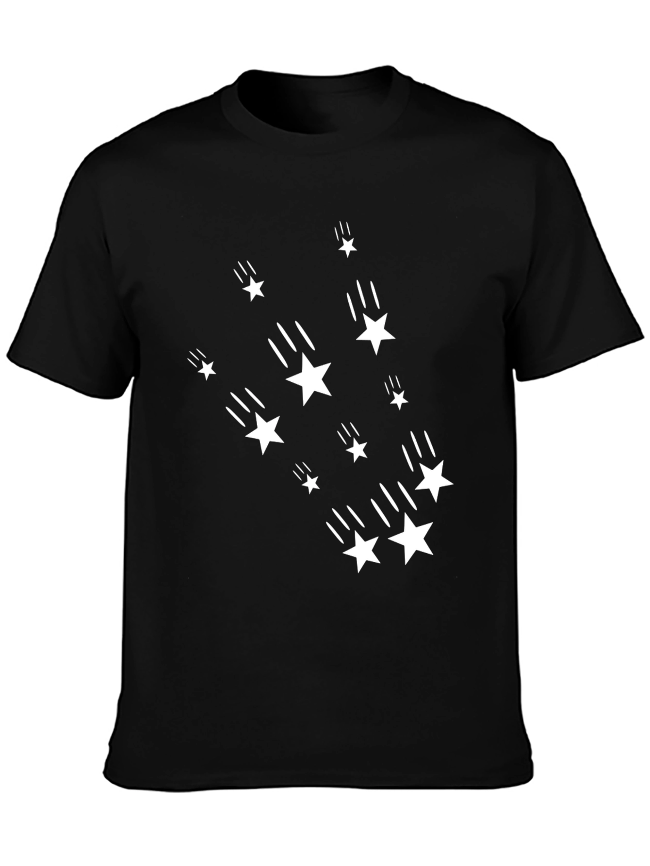 Stylish Black Tee with Shooting Star Design