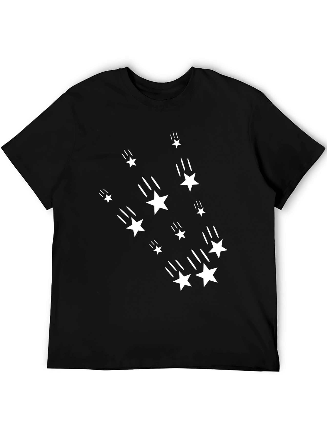 Stylish Black Tee with Shooting Star Design