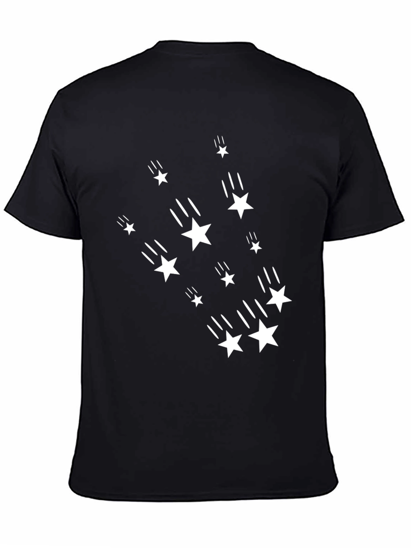 Stylish Black Tee with Shooting Star Design