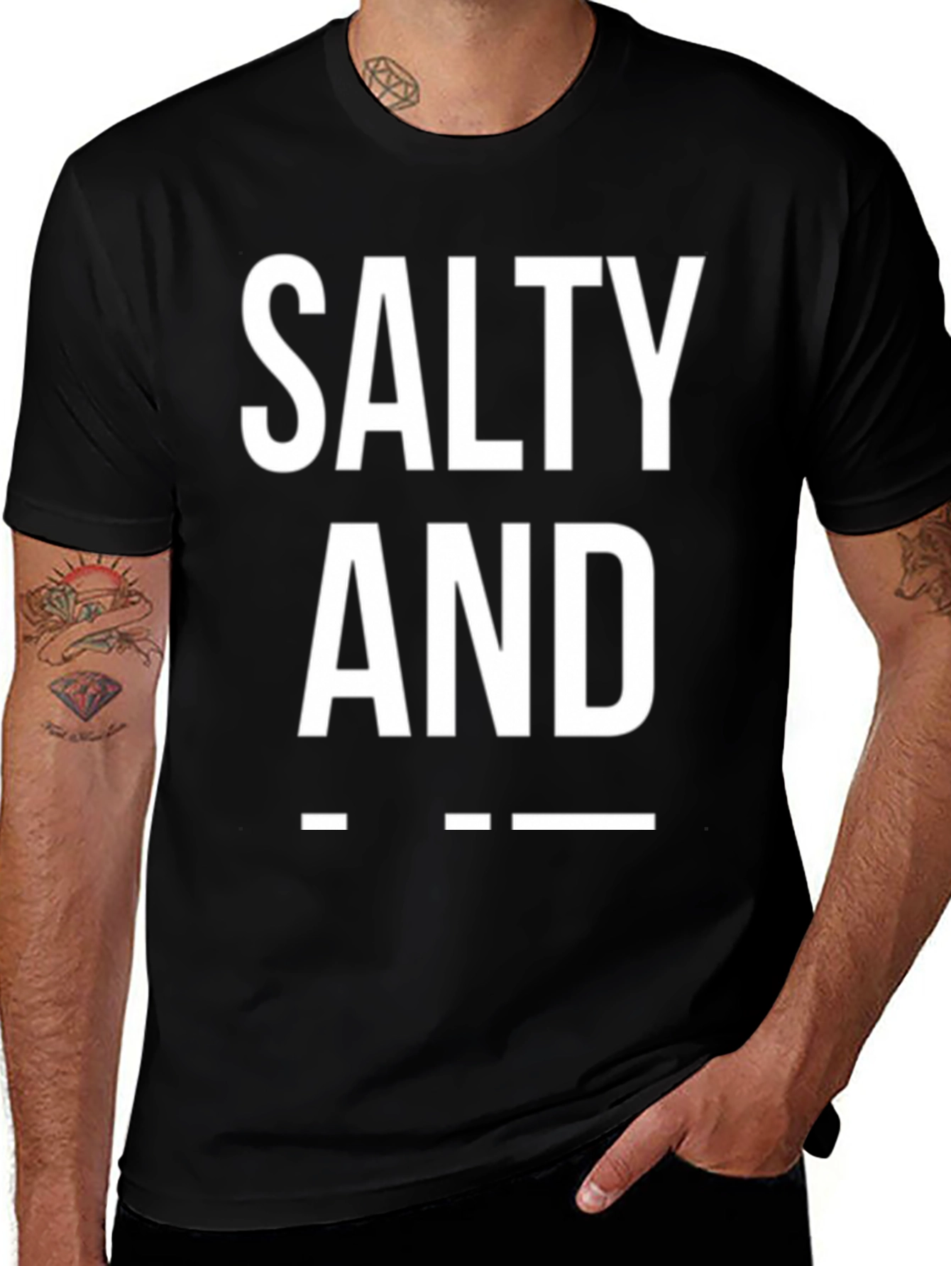 Salty and Sarcastic Graphic Tee - Black
