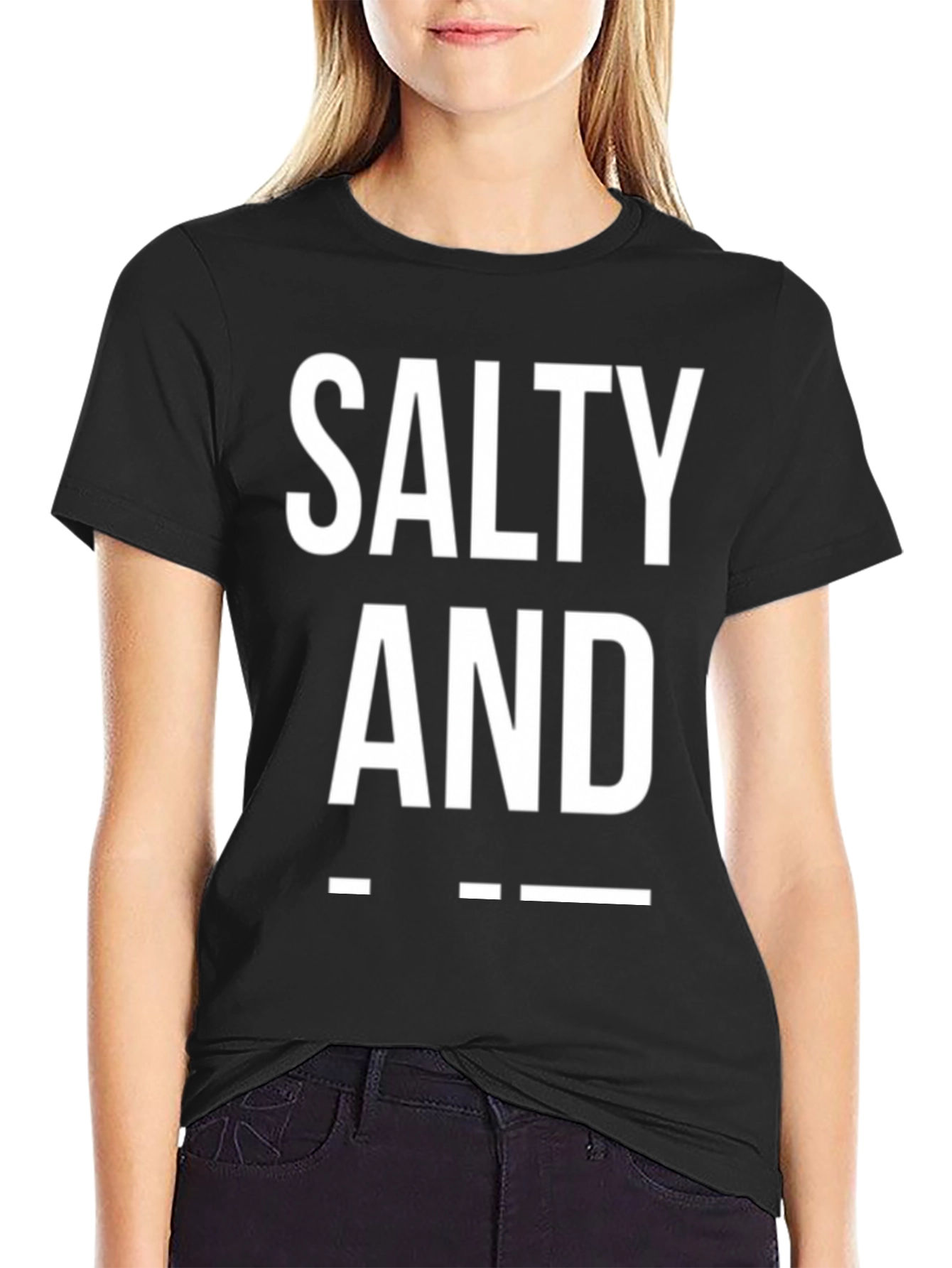 Salty and Sarcastic Graphic Tee - Black