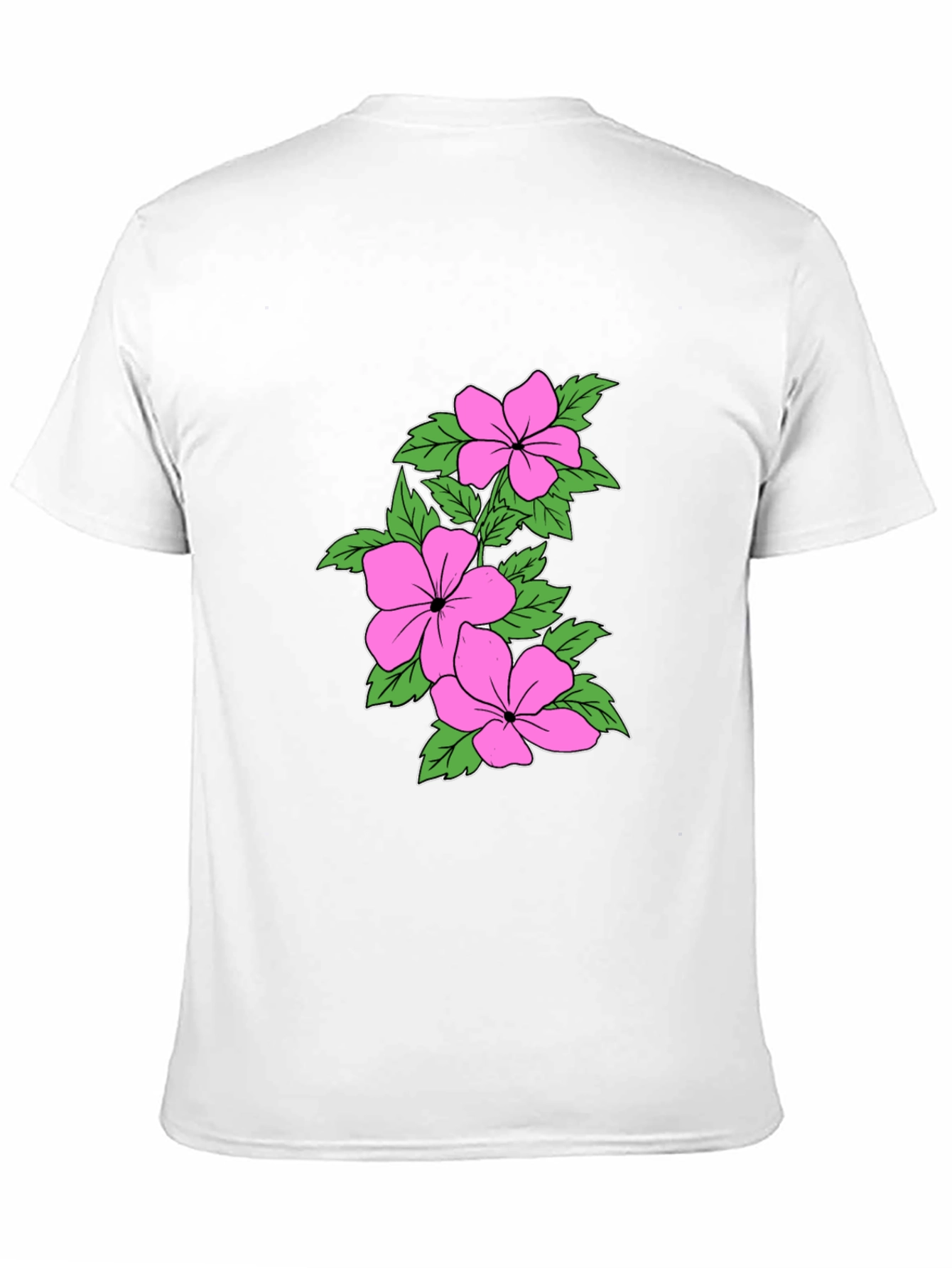 Floral Print Crew Neck T-Shirt - Black