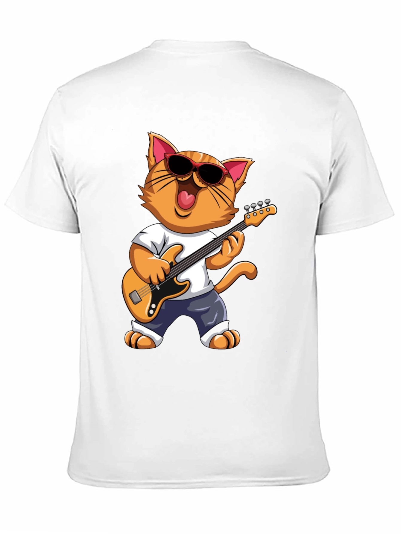 Cat Guitarist T-Shirt - Cool Feline Musician Graphic Tee