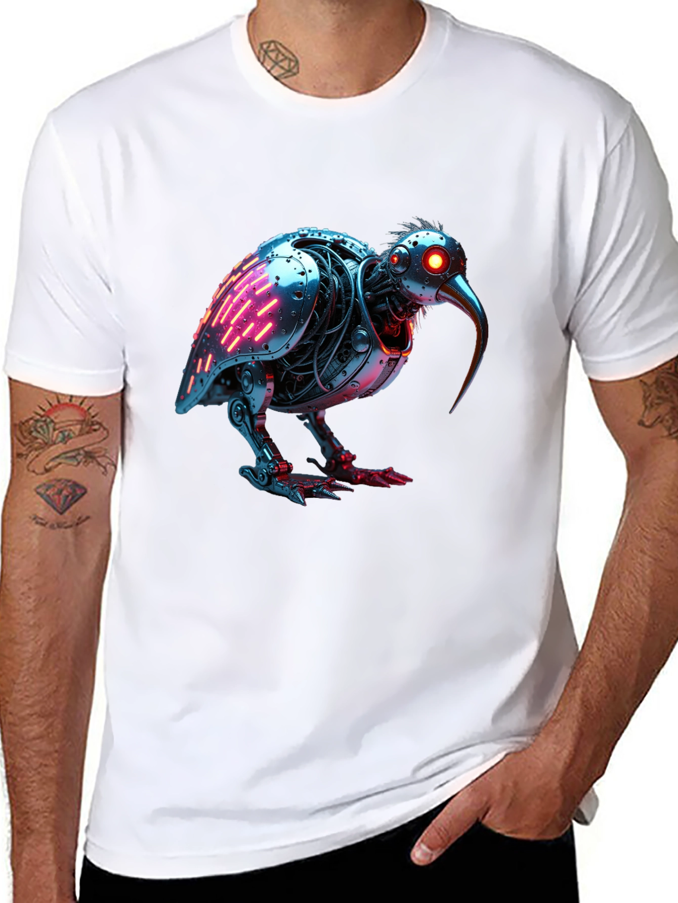Robotic Kiwi Bird Graphic Tee