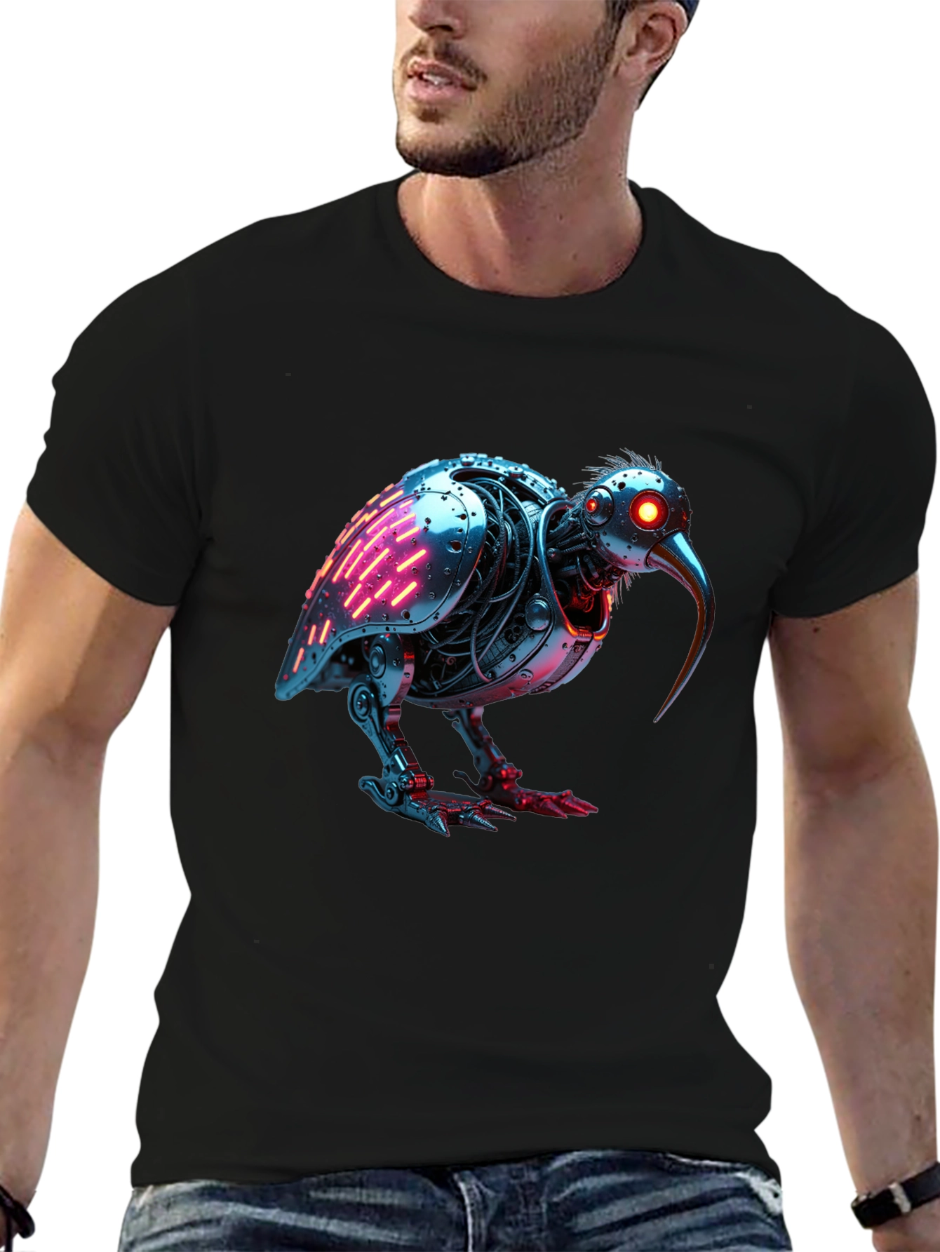 Robotic Kiwi Bird Graphic Tee