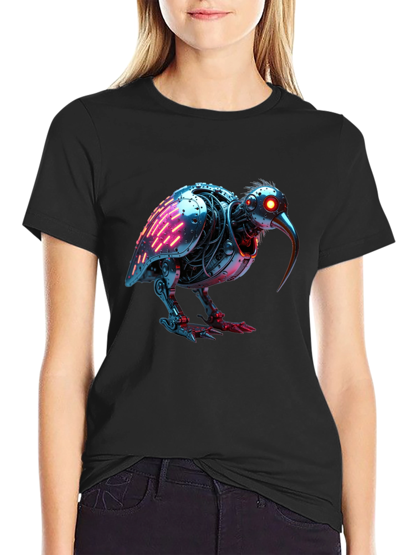 Robotic Kiwi Bird Graphic Tee