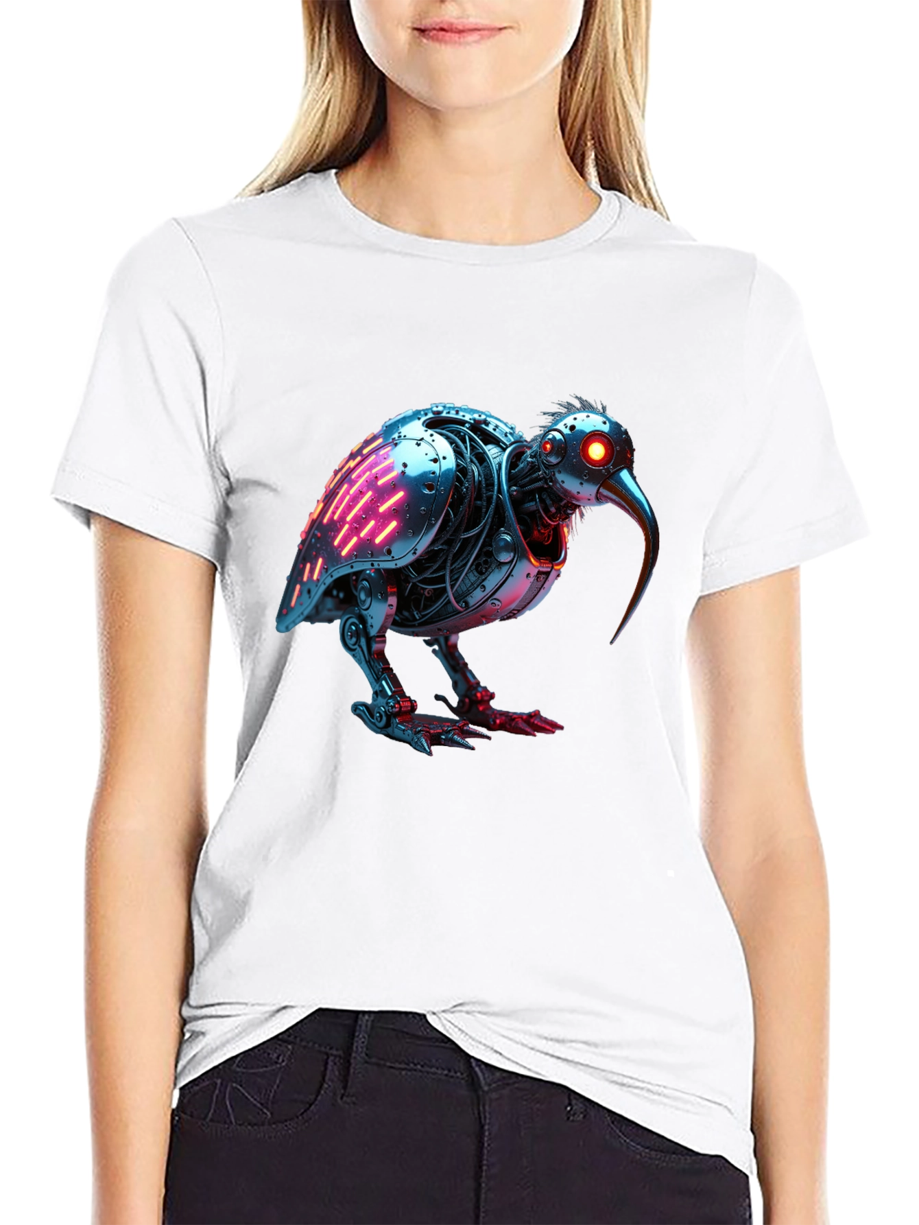 Robotic Kiwi Bird Graphic Tee
