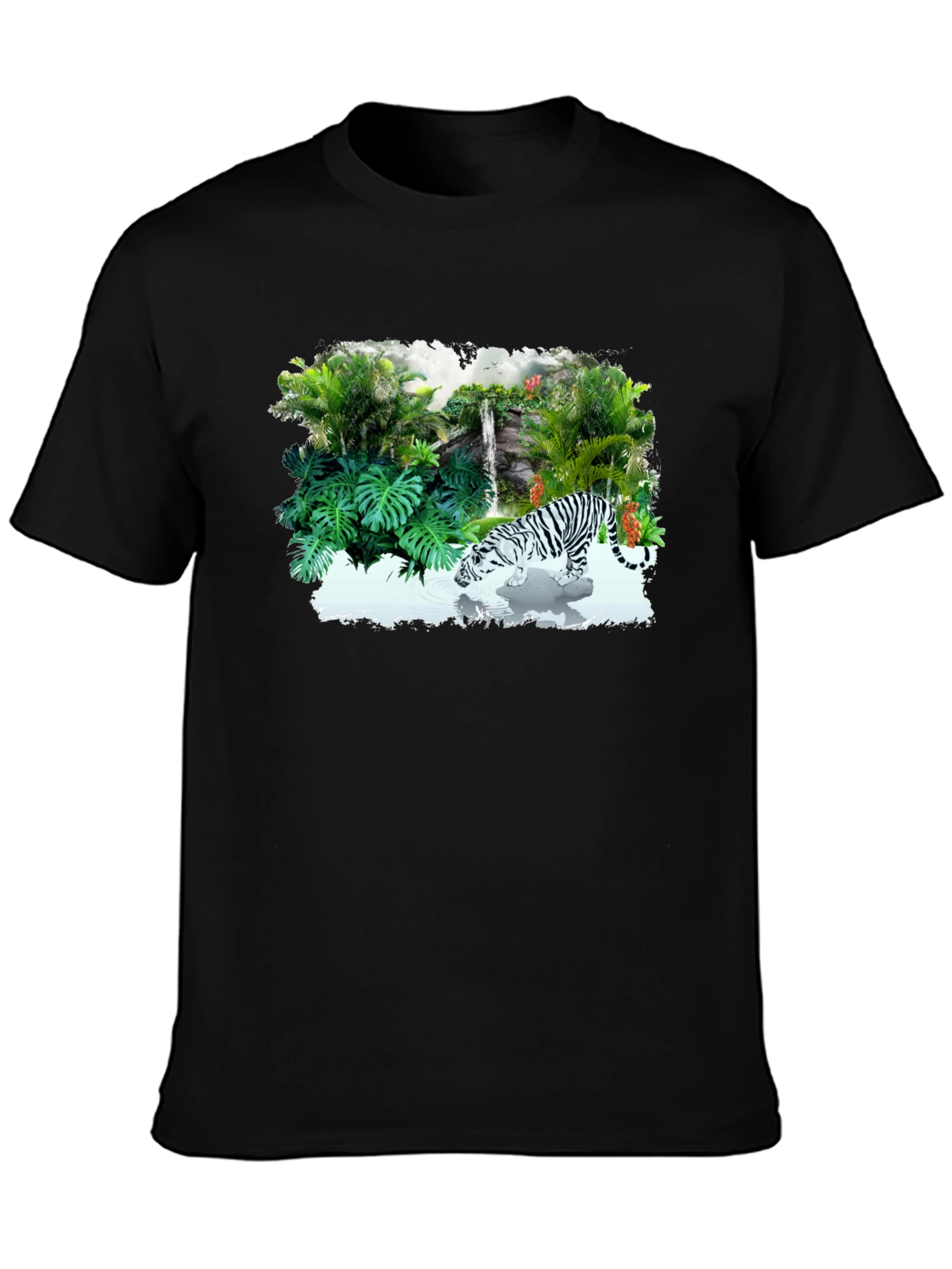 Jungle Tiger Graphic Tee - Black