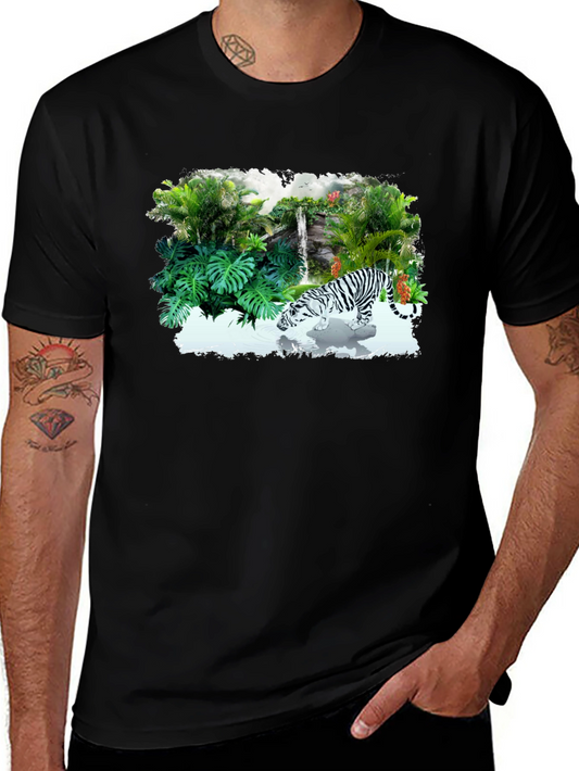 Jungle Tiger Graphic Tee - Black