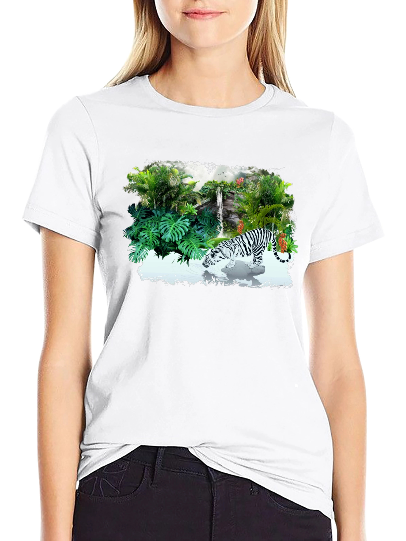 Jungle Tiger Graphic Tee - Black