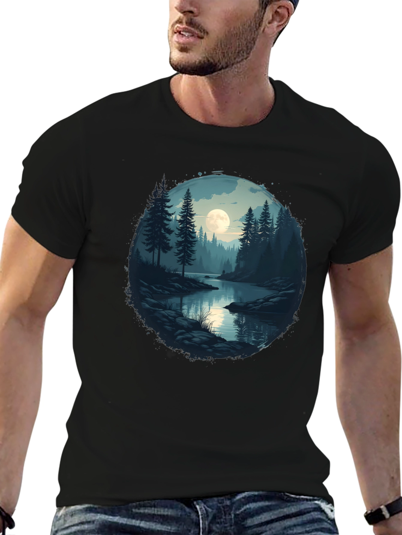 Moonlit Lake Graphic T-Shirt