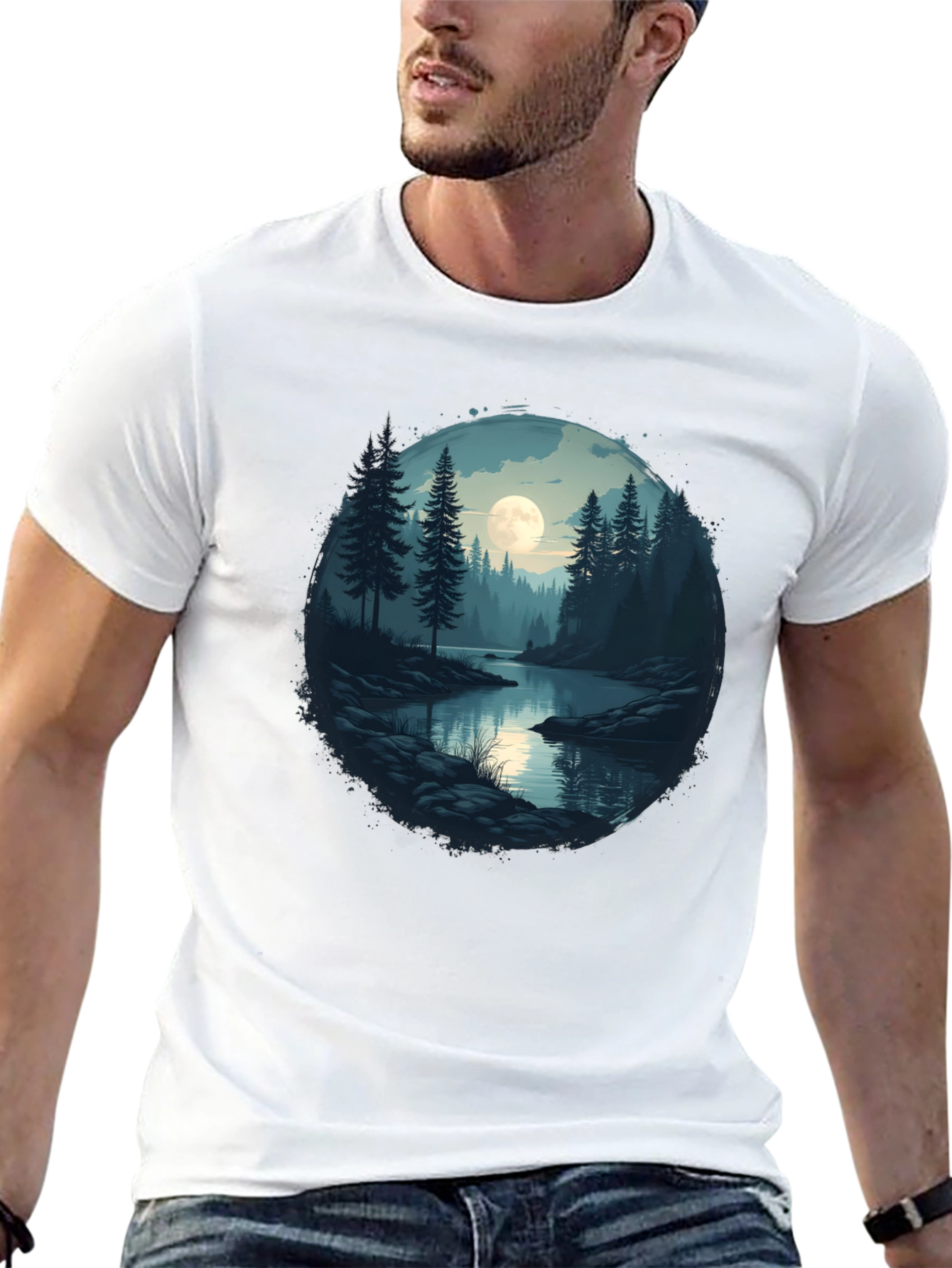Moonlit Lake Graphic T-Shirt