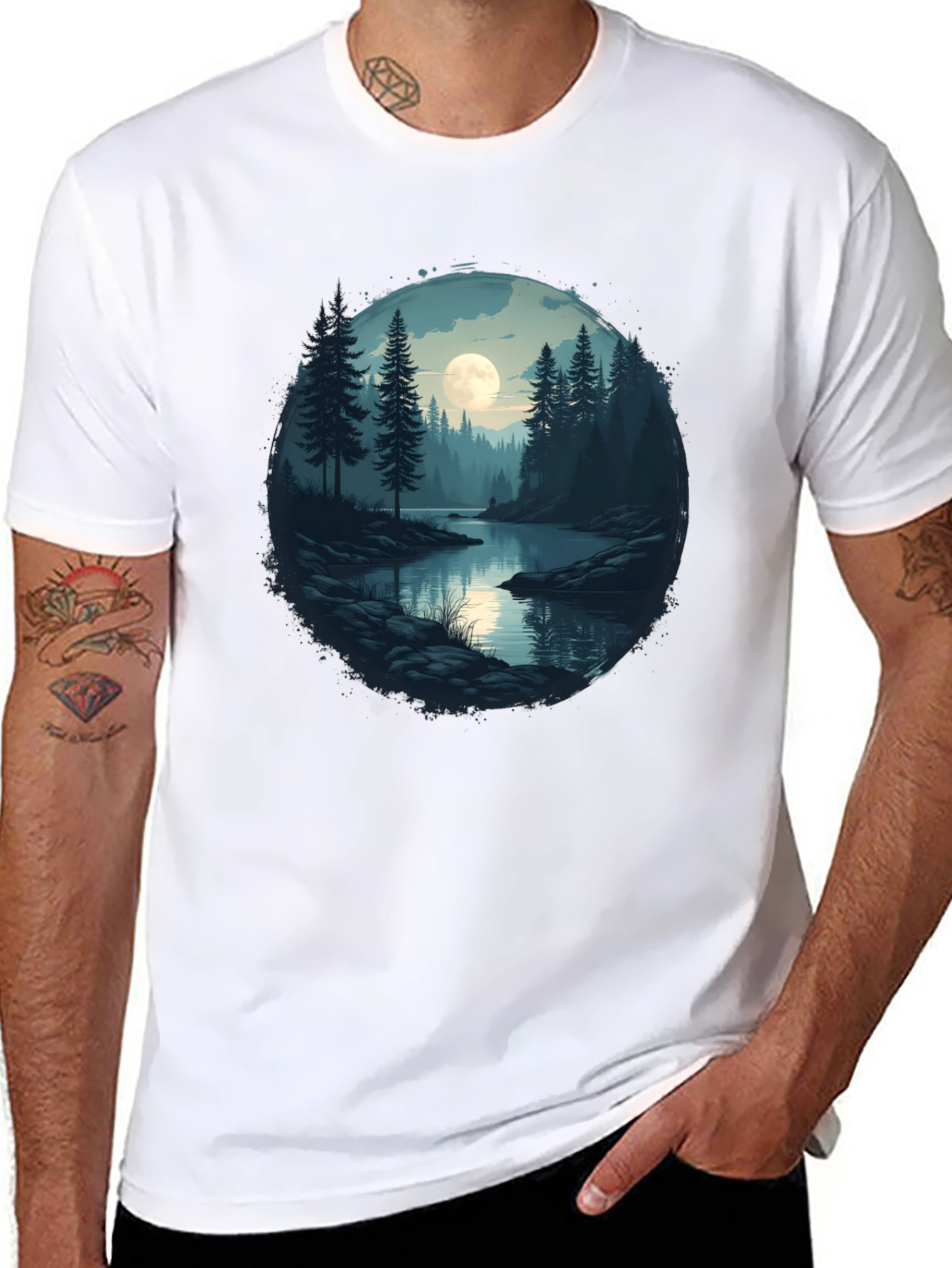 Moonlit Lake Graphic T-Shirt