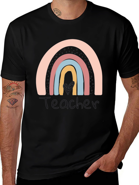 Teacher Rainbow Graphic Tee - Cute Back to School Shirt