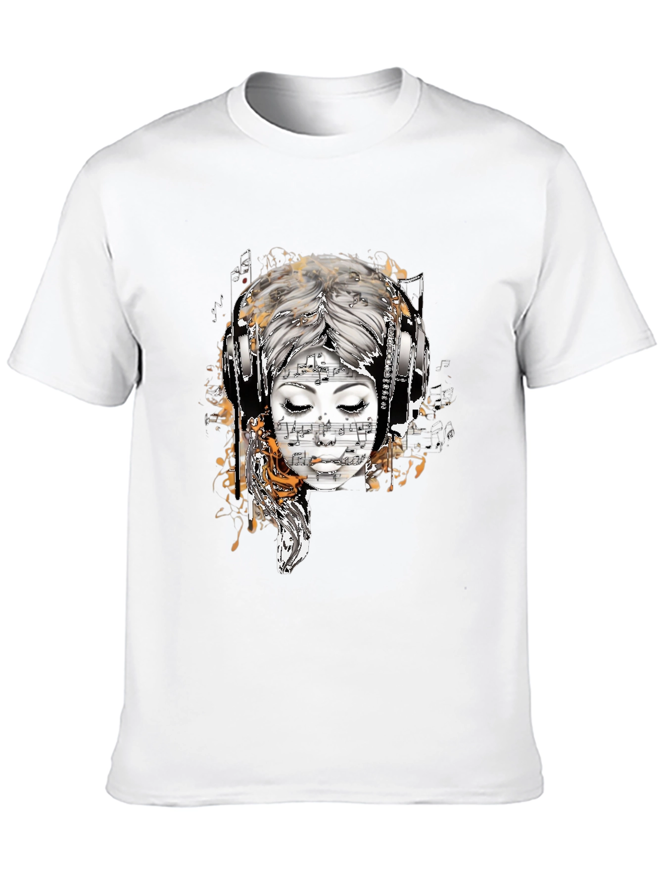Musical Muse Graphic Tee - Black Cotton T-Shirt
