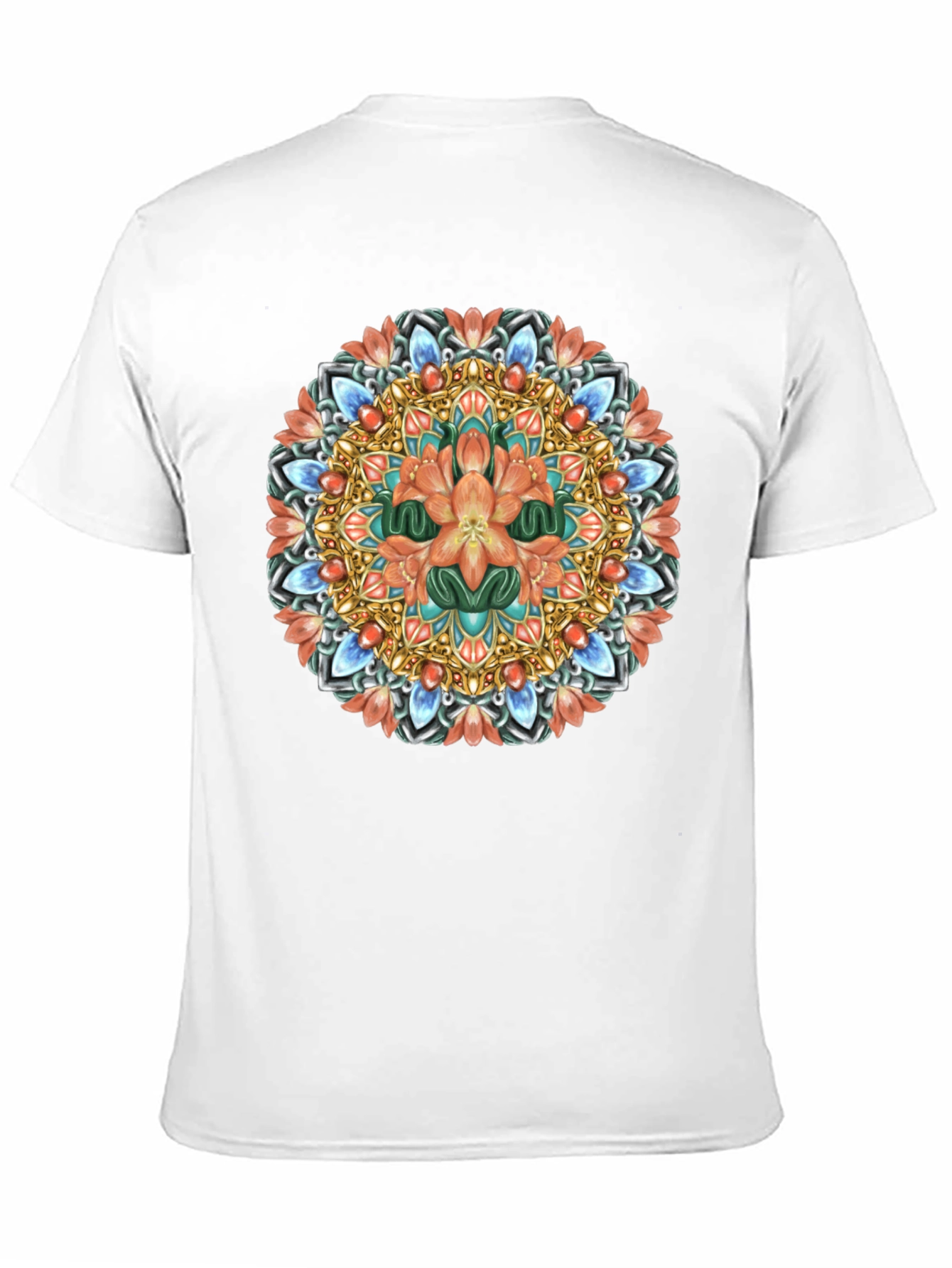 Floral Mandala Graphic Print Black T-Shirt