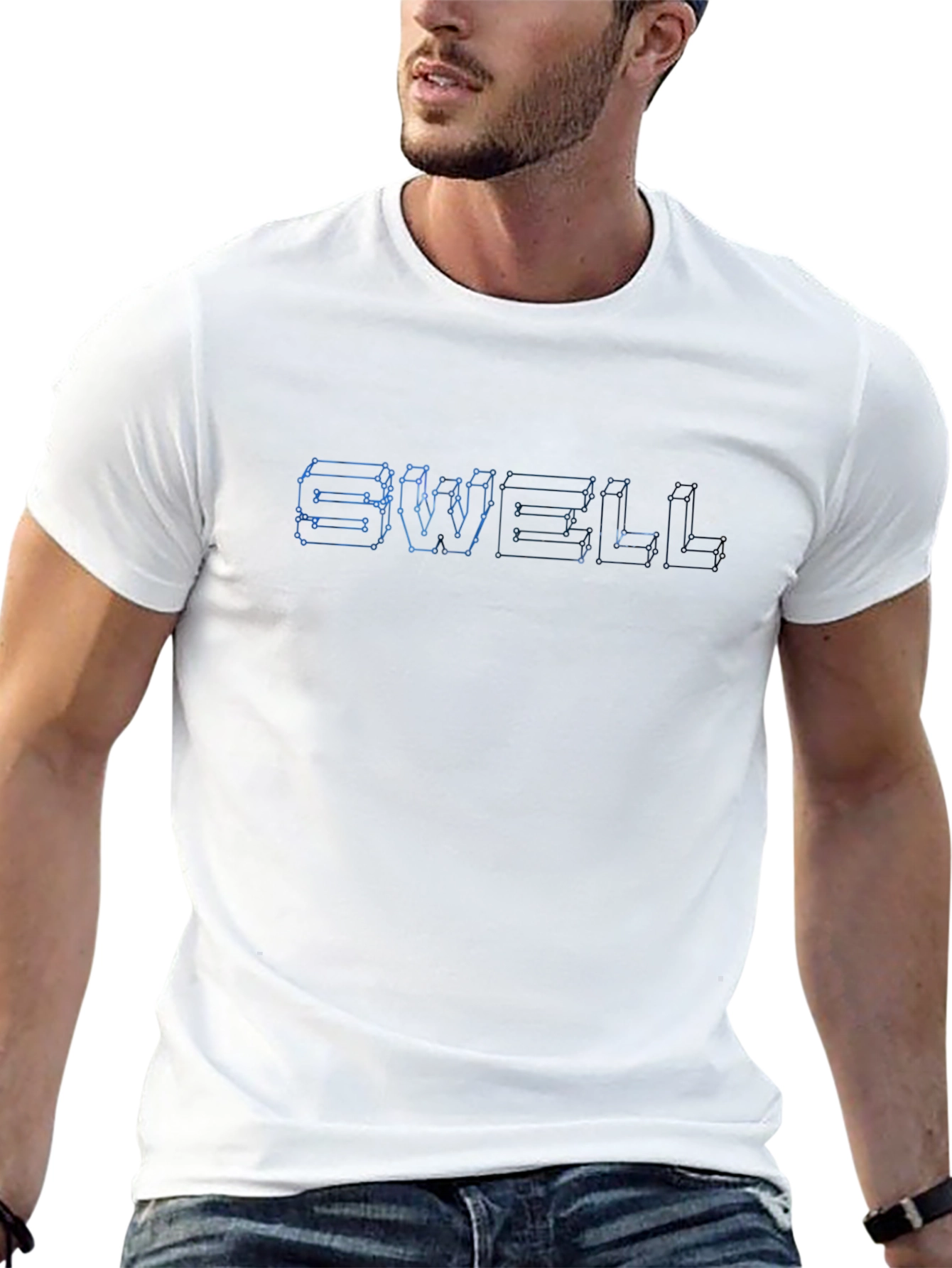 SWELL Graphic T-Shirt - Cool Blue Outline Design