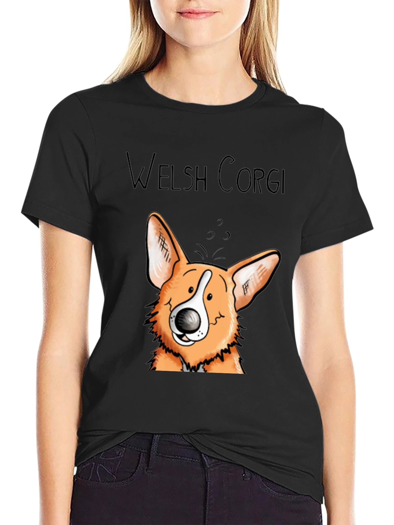 Welsh Corgi Cartoon Graphic T-Shirt