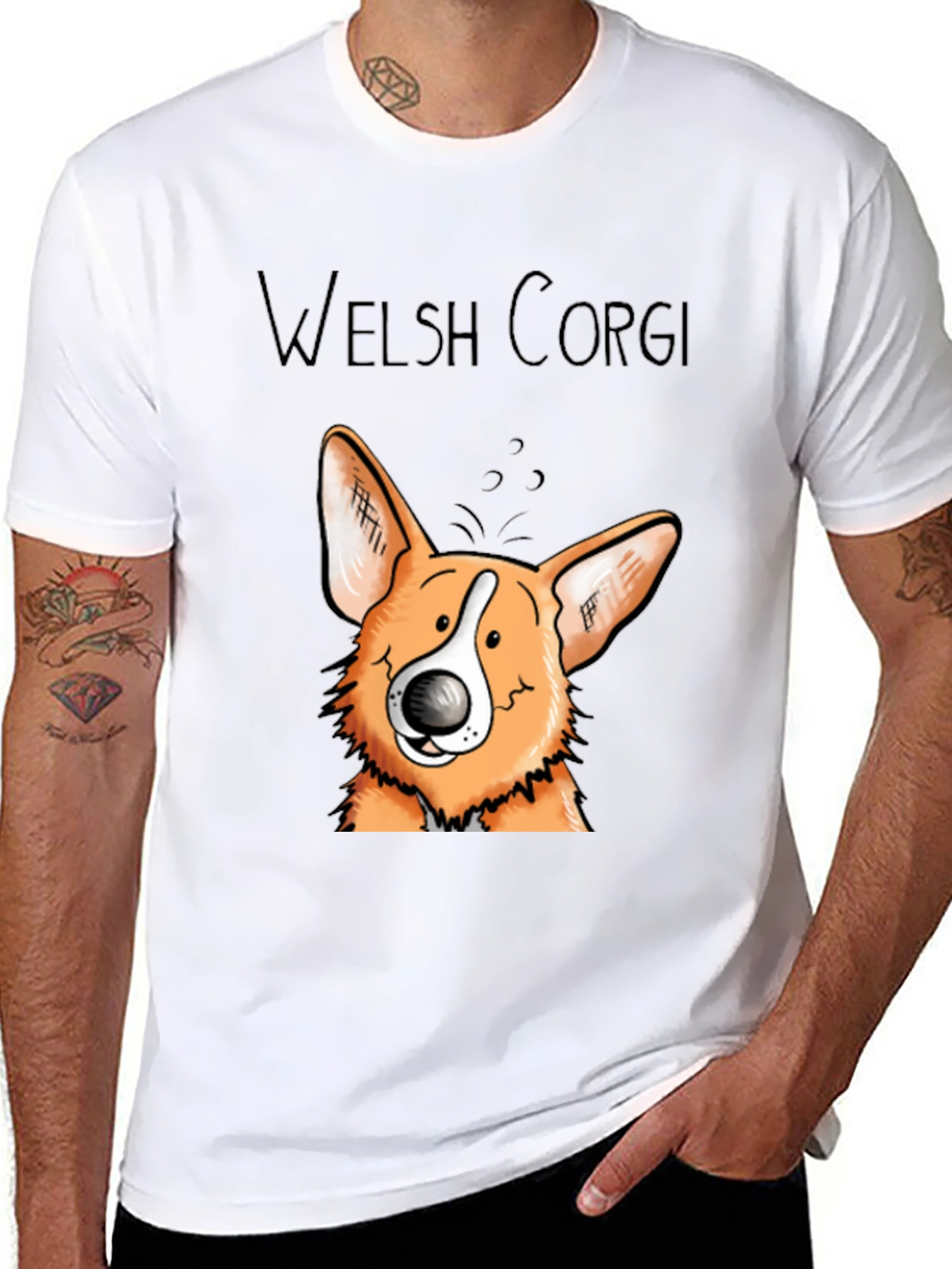 Welsh Corgi Cartoon Graphic T-Shirt