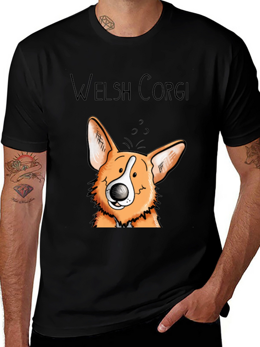 Welsh Corgi Cartoon Graphic T-Shirt