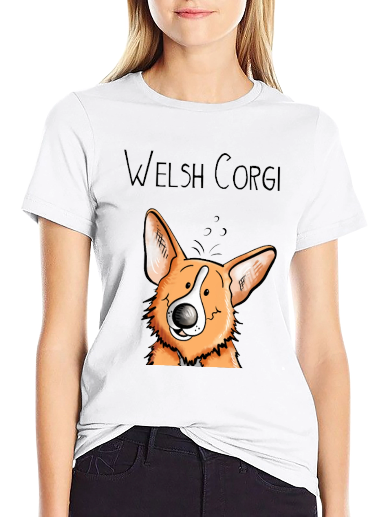 Welsh Corgi Cartoon Graphic T-Shirt