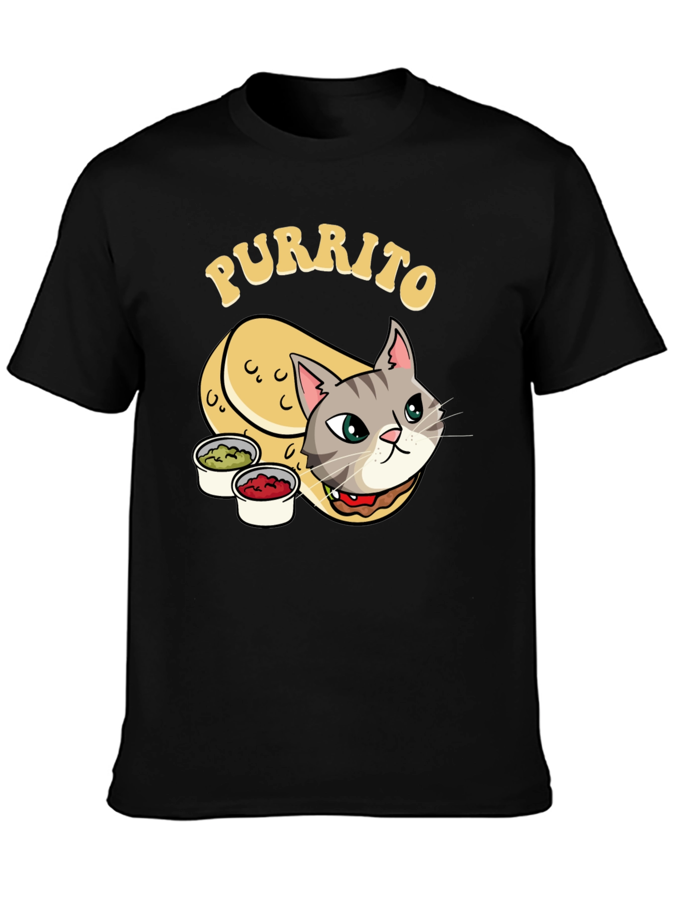Purrito Cat T-Shirt - Novelty Cartoon Tee