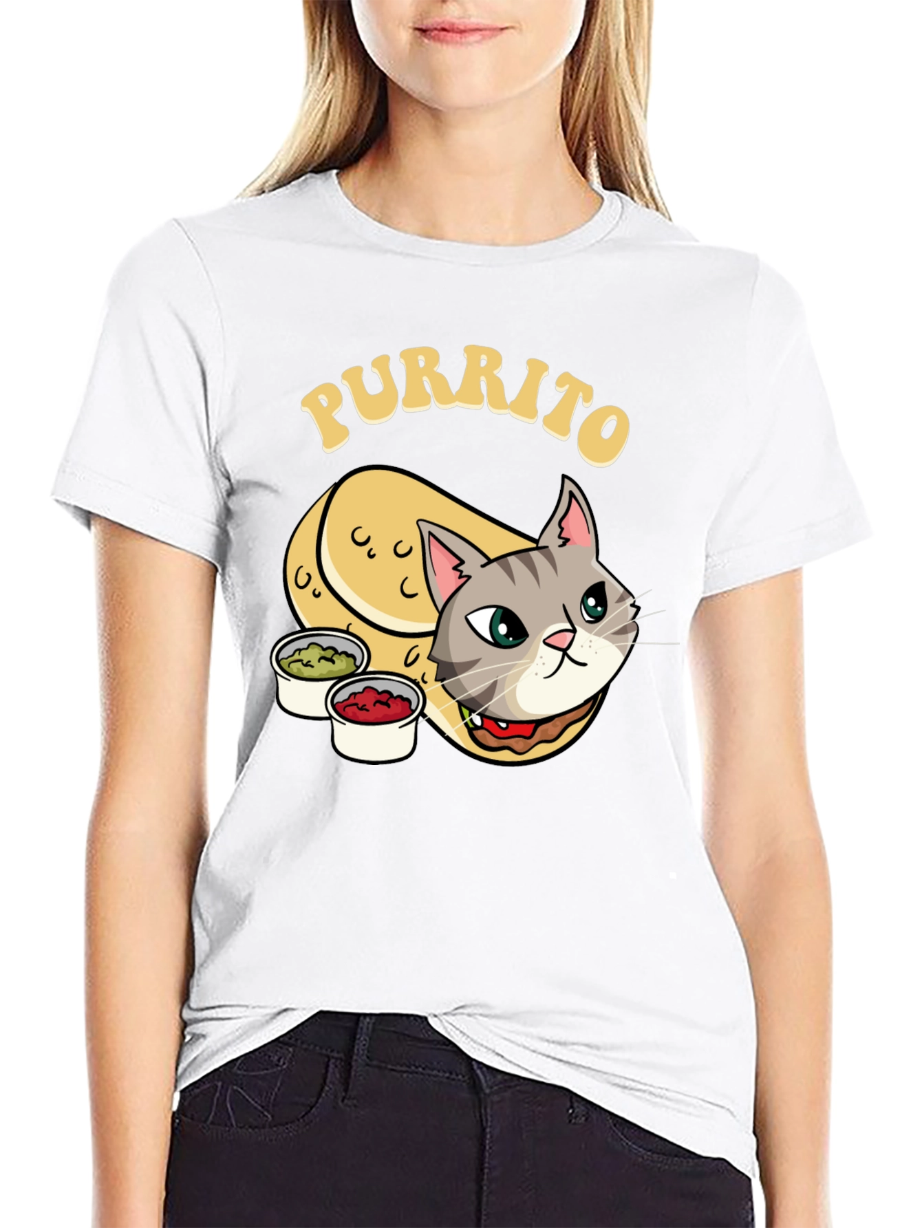 Purrito Cat T-Shirt - Novelty Cartoon Tee