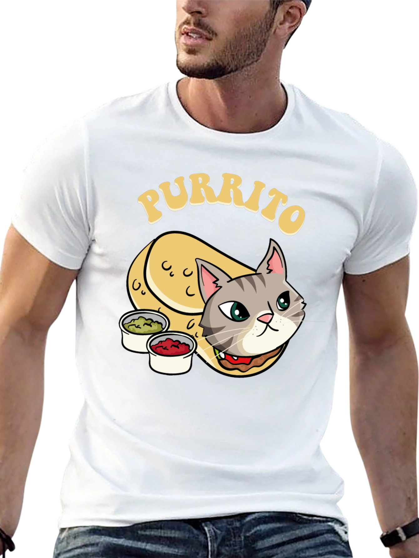Purrito Cat T-Shirt - Novelty Cartoon Tee