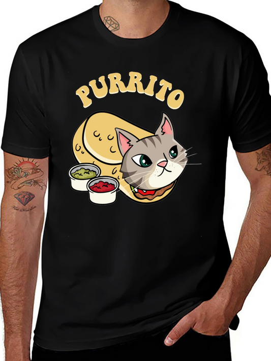 Purrito Cat T-Shirt - Novelty Cartoon Tee
