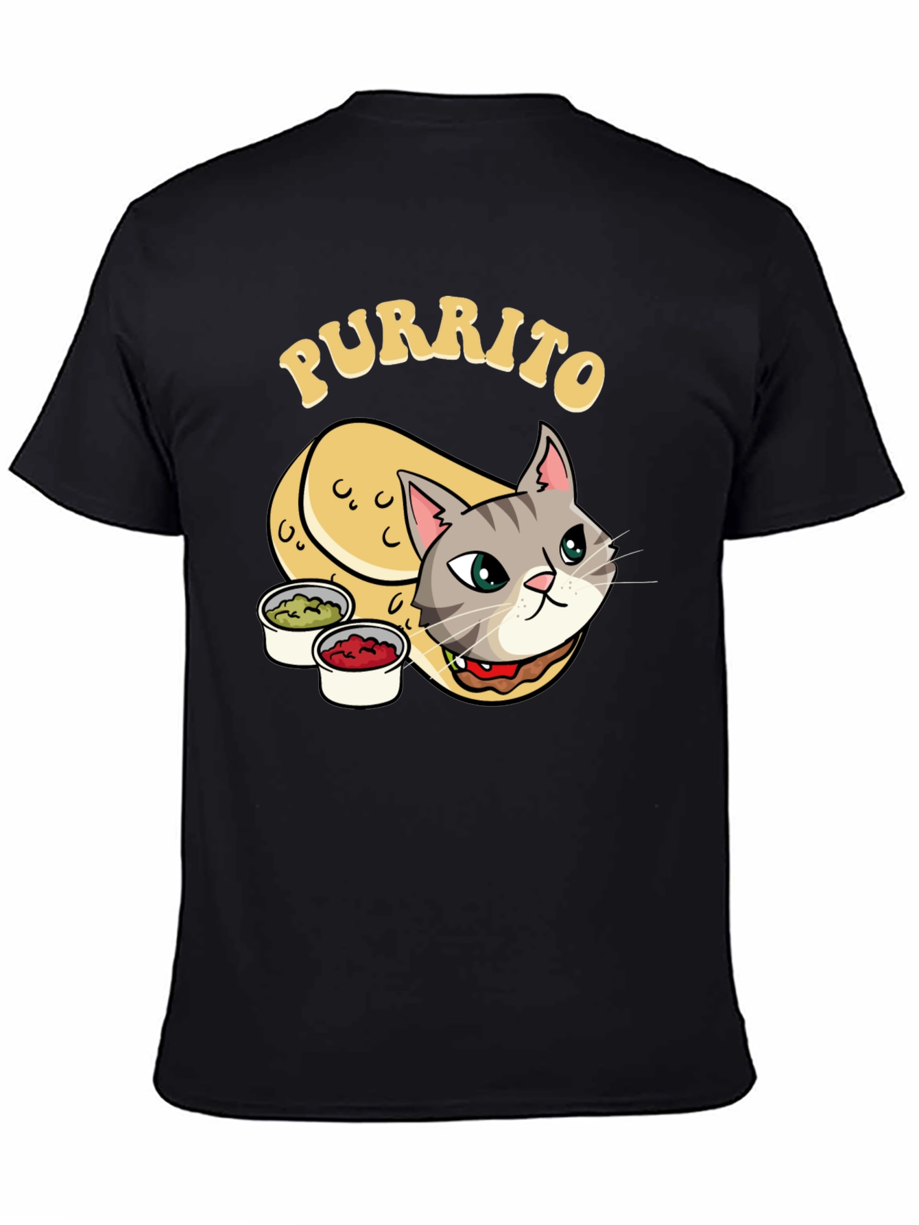 Purrito Cat T-Shirt - Novelty Cartoon Tee