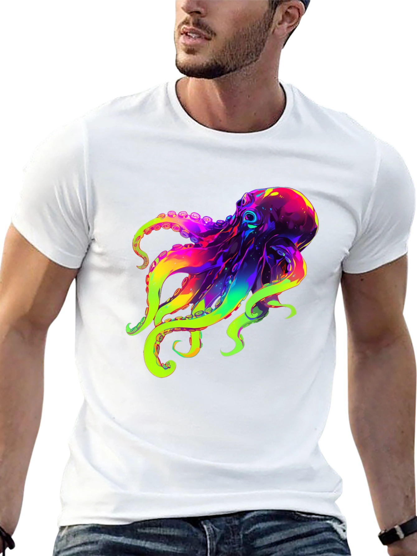 Colorful Octopus Graphic T-Shirt