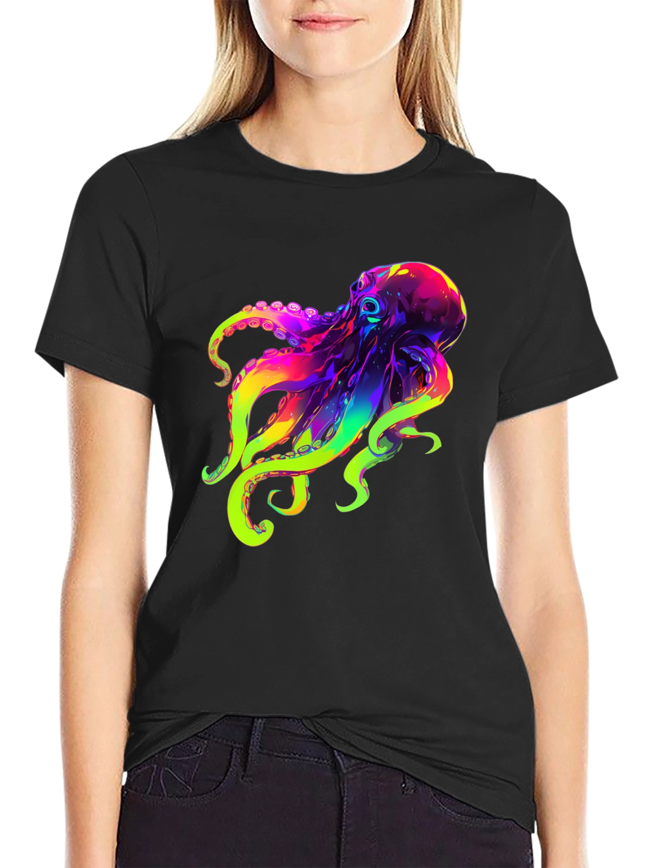 Colorful Octopus Graphic T-Shirt