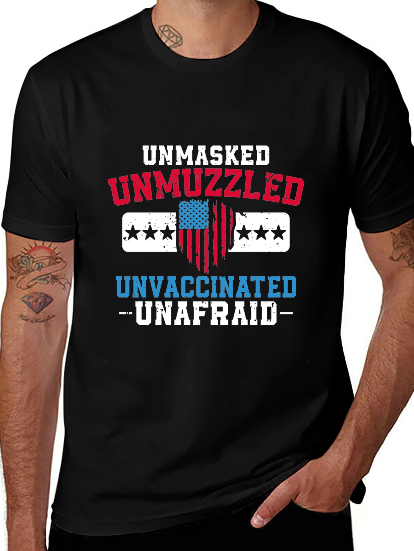 Unmasked Unmuzzled Unvaccinated T-Shirt