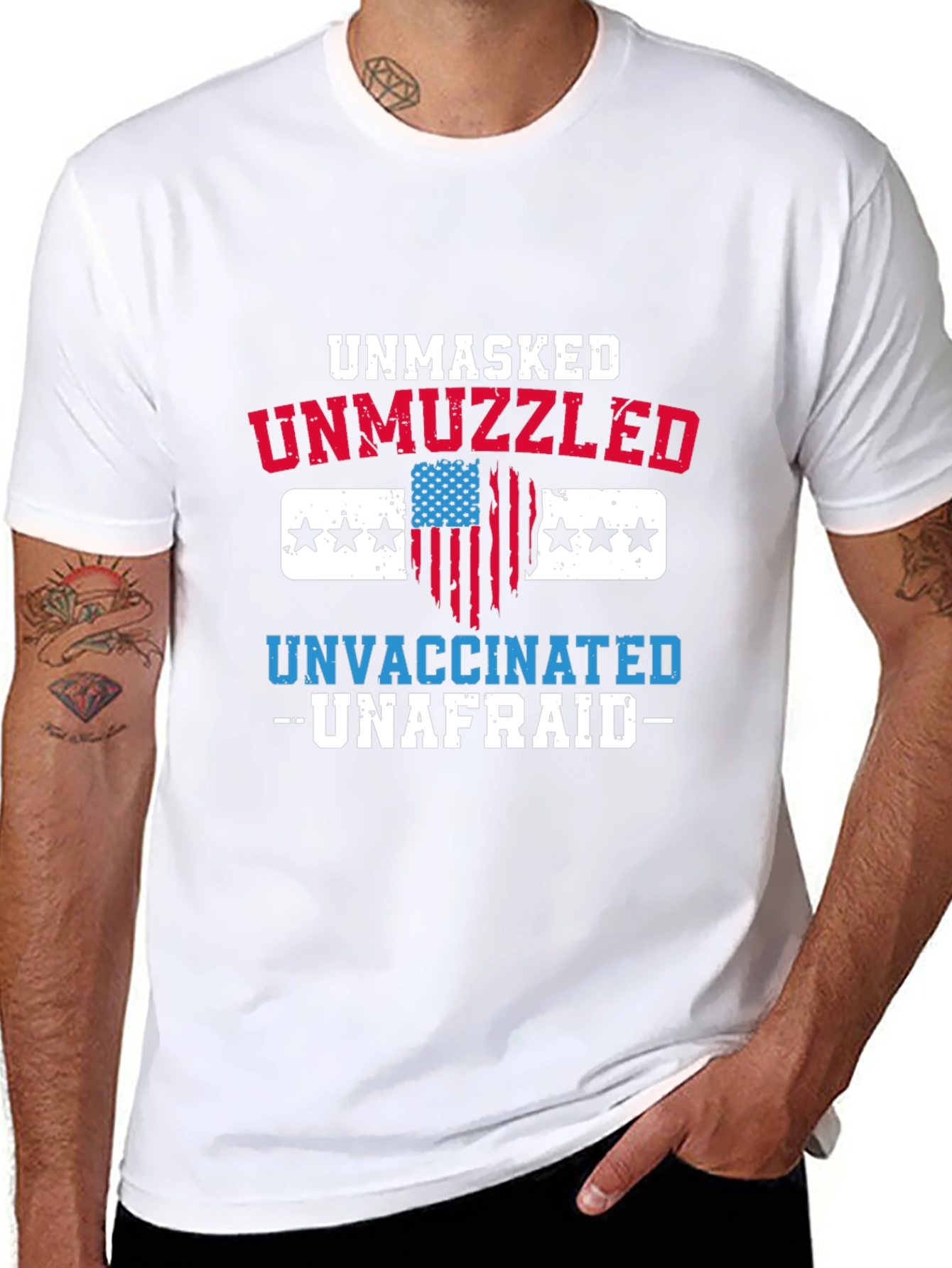 Unmasked Unmuzzled Unvaccinated T-Shirt