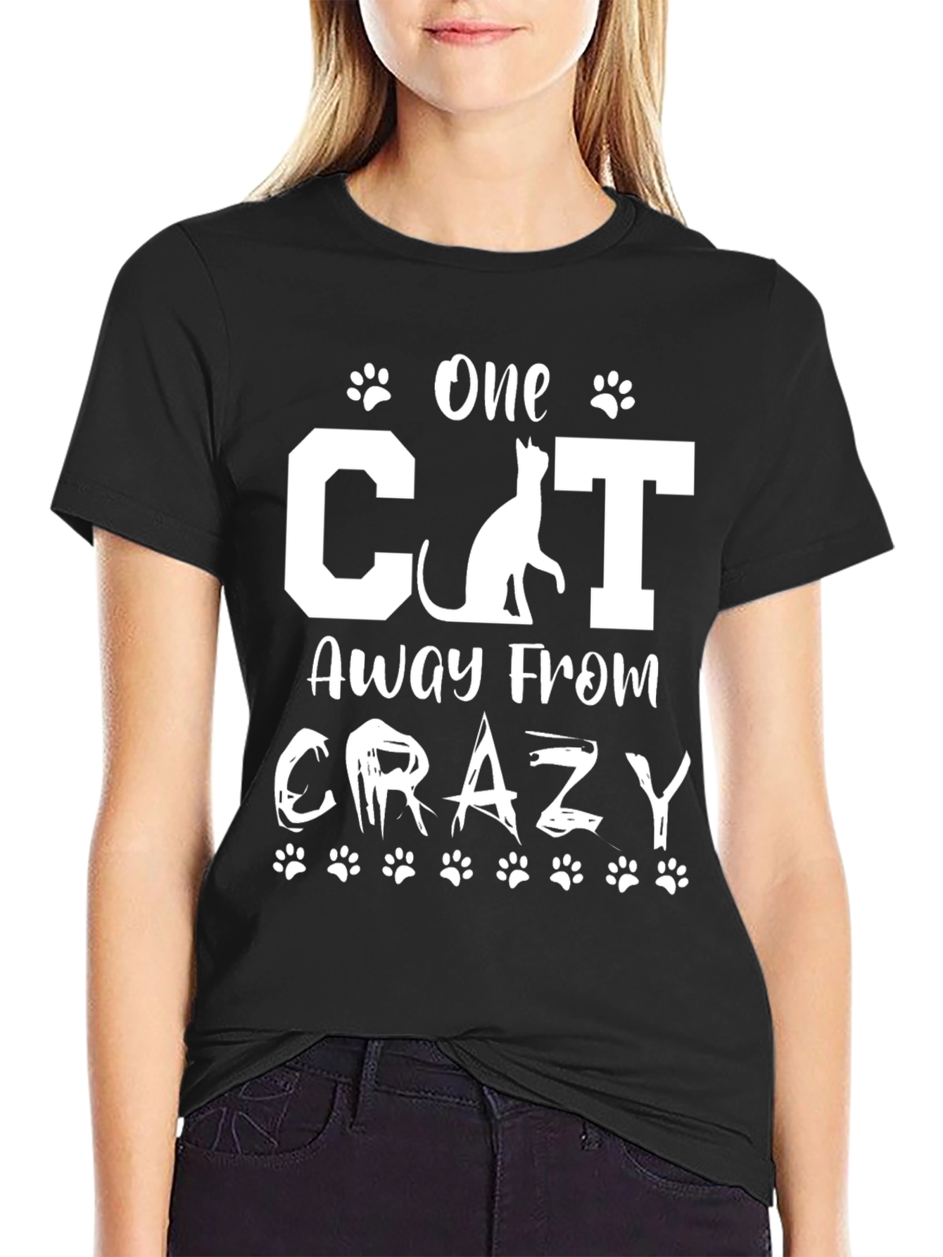 One Cat Away From Crazy Graphic T-Shirt