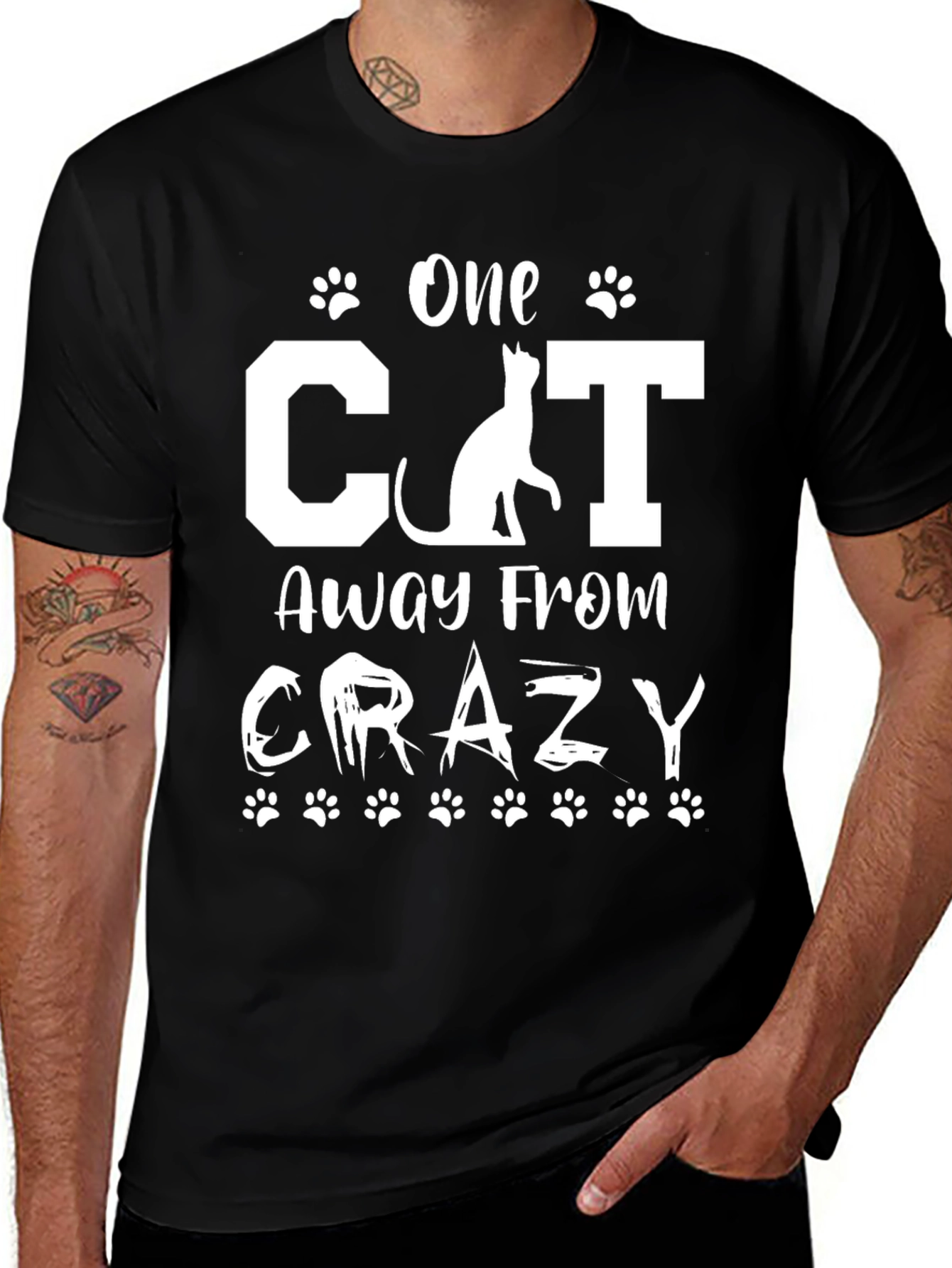 One Cat Away From Crazy Graphic T-Shirt