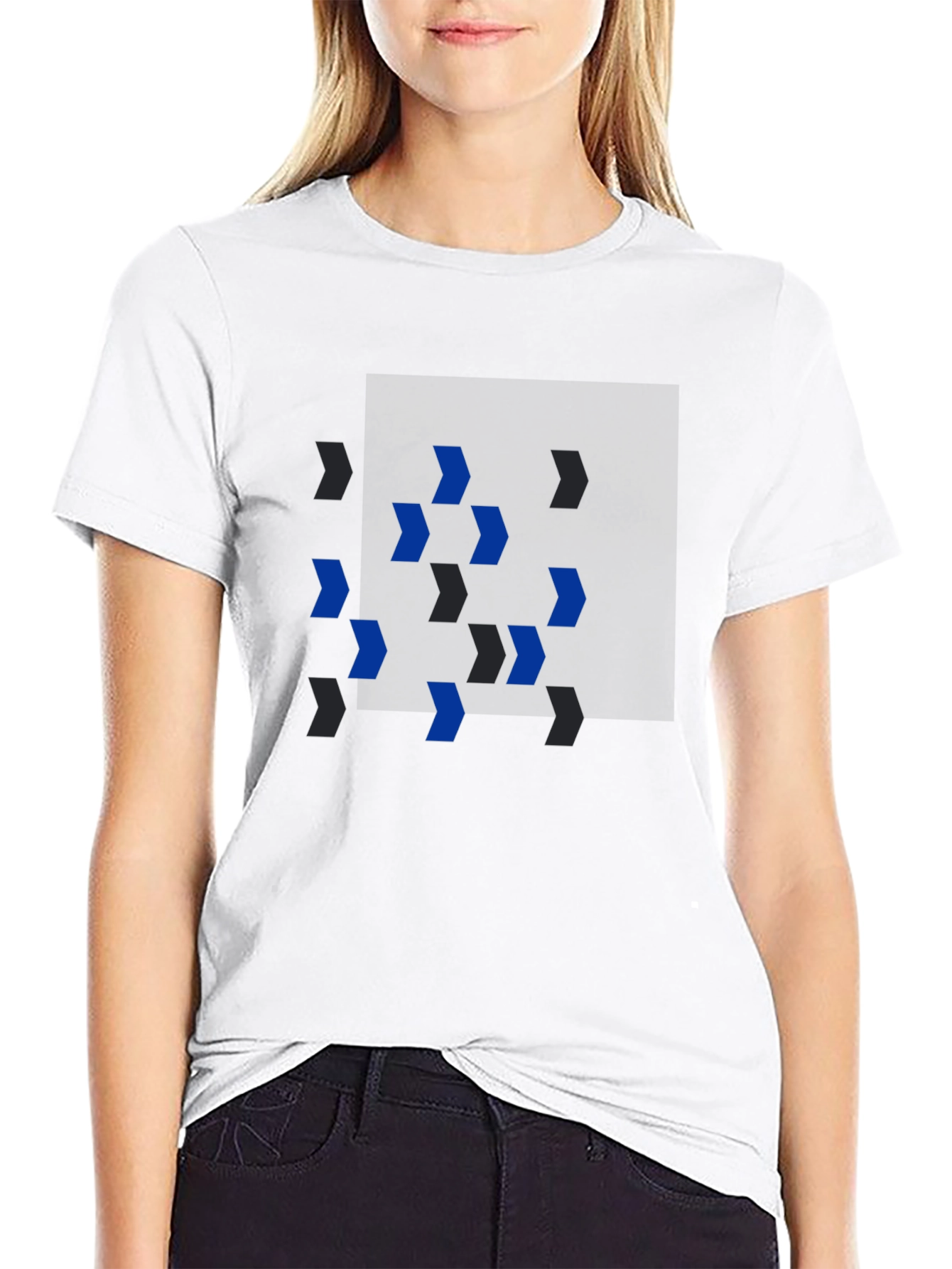 Abstract Arrow Graphic Black T-Shirt