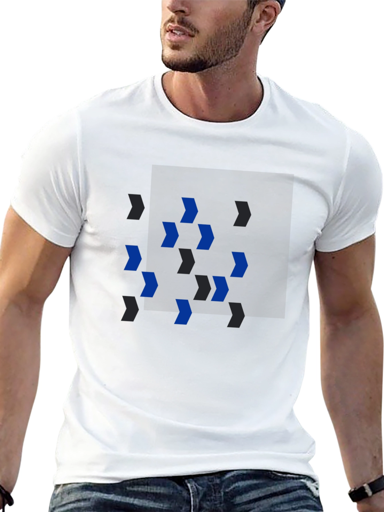 Abstract Arrow Graphic Black T-Shirt