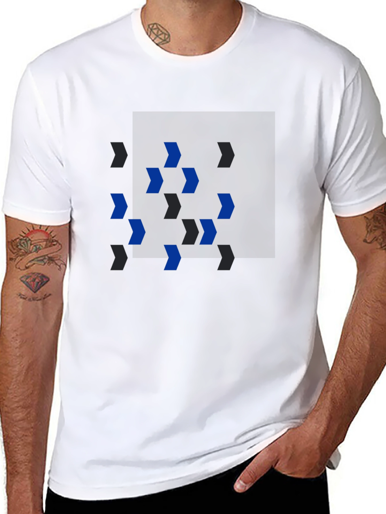 Abstract Arrow Graphic Black T-Shirt